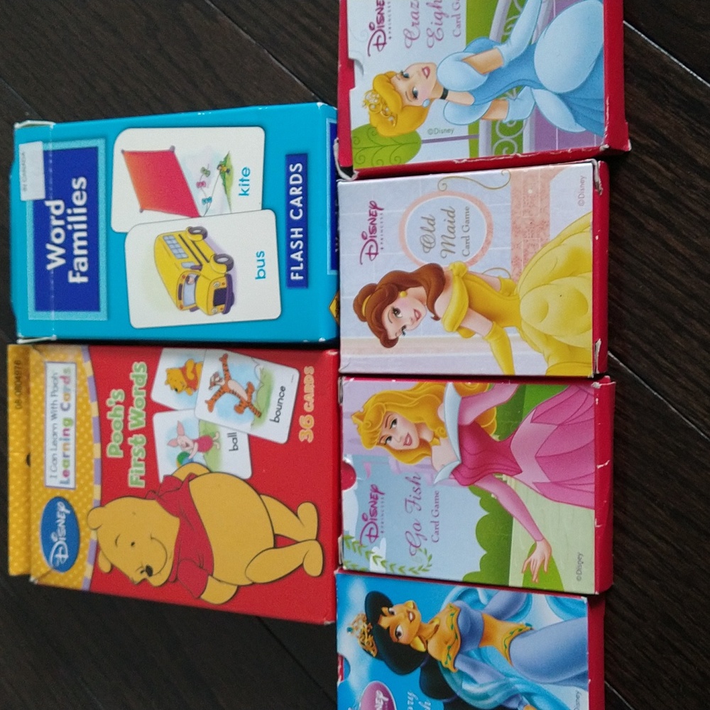 Assorted cars games and learning cards